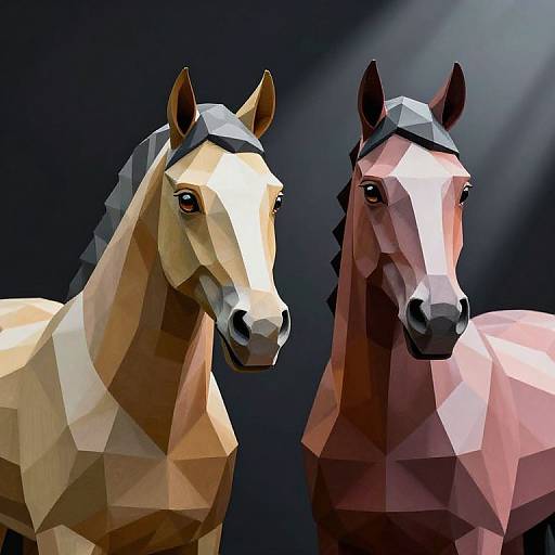 Geometric Stylized Horses in Light