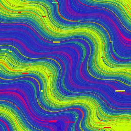 Vibrant Glitch Art with Neon Waves