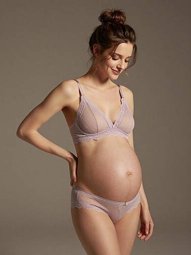 Cinematic Maternity Lingerie Fashion Portrait