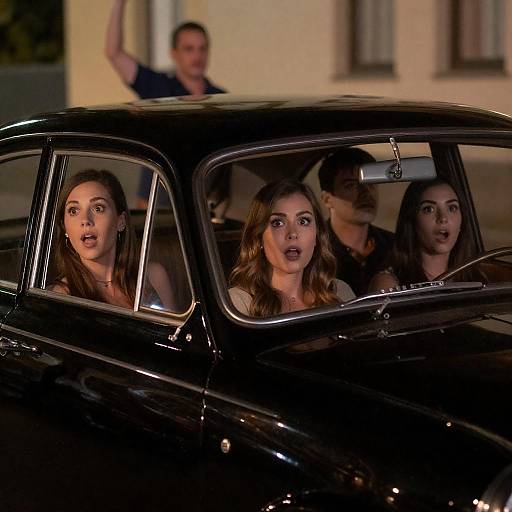 Exciting Nighttime Vintage Car Scene