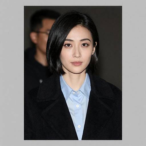 Blurred Woman in Black Coat, Dark Figure