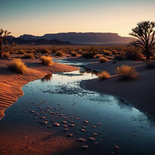 Desert Oasis at Dusk Desert Oasis at Dusk