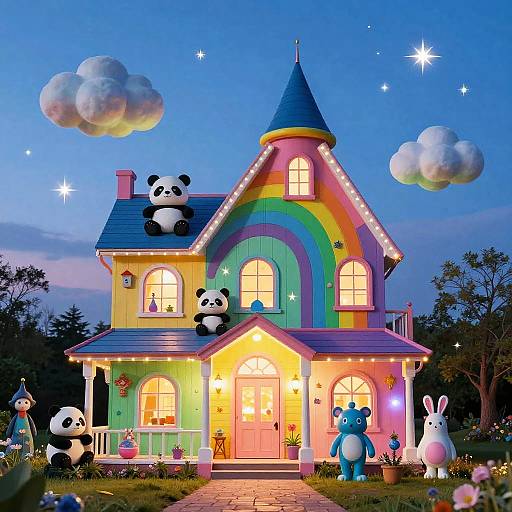 Fantasy Lisa Frank Colorful Dreamhouse