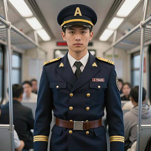 Vintage Subway Conductor Cosplay Scene