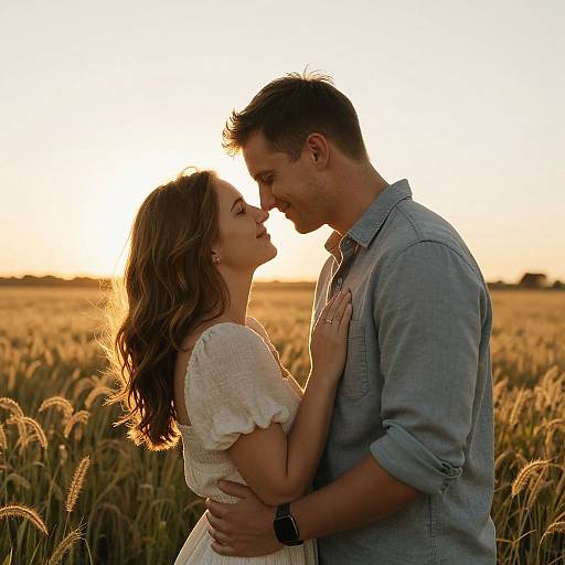 Tender Engagement Embrace at Sunset