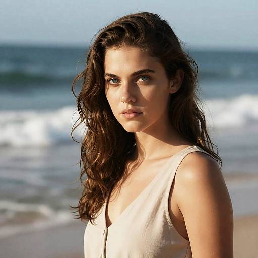 Ocean Side Portrait of a Young Woman