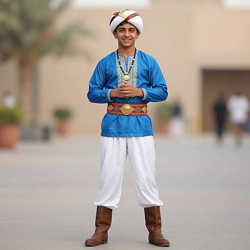 Aladdin-Themed Male Costume Portrait
