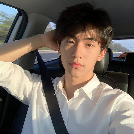 Young Man in a Car Portrait