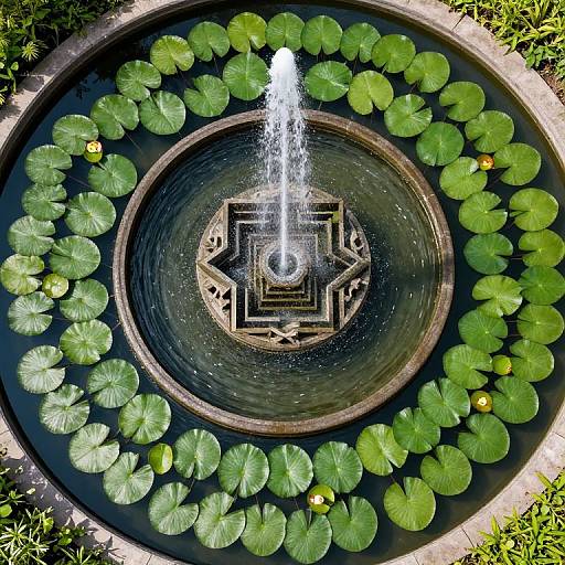 Tranquil Garden with Optical Fountain