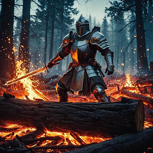 Molten Knight on Enchanted Battlefield