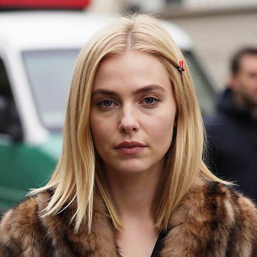 Portrait of Blonde Woman in Fur Coat