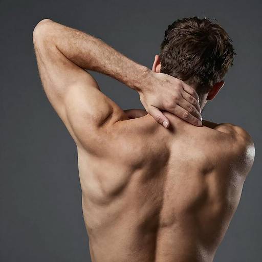 Muscular Shirtless Man Stretching