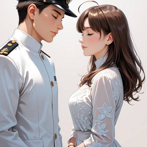 Elegant Naval Admiral in Minimalist Setting