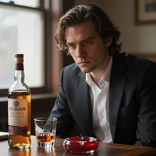 Serious Man in a Dimly Lit Room