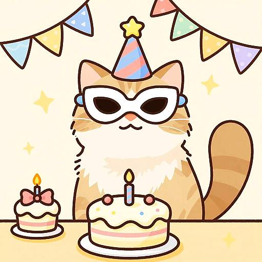 Anthropomorphic Himalayan Cat Birthday