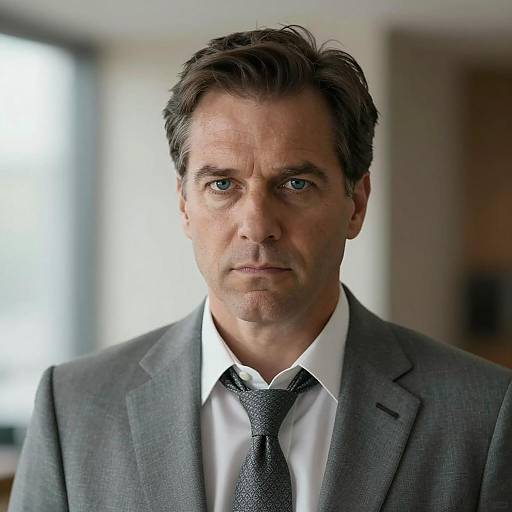 Intense Portrait of a Middle-Aged Man