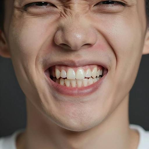Close-Up Portrait of a Grimacing Face