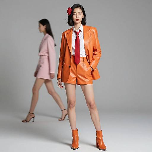 Stylish Fashion Model in Upscale Attire