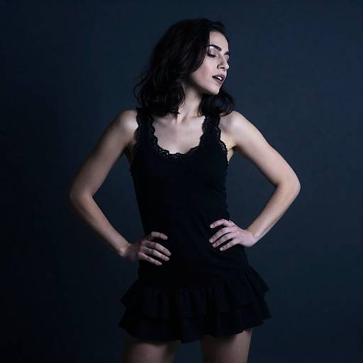 Woman in Smoky Blue Lighting Portrait