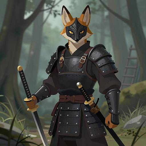 Anthropomorphic Jackal Warrior in Armor