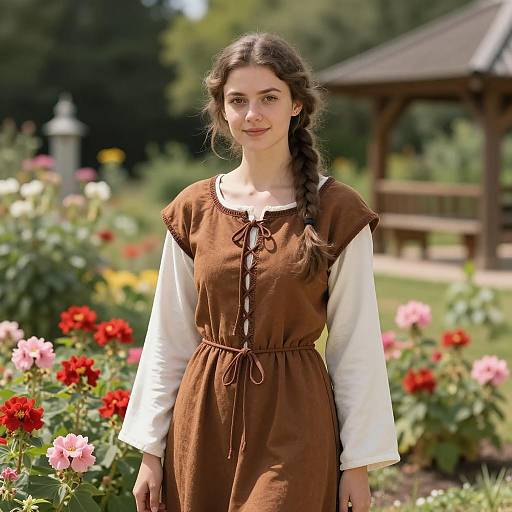 Medieval Renaissance Dress in a Garden