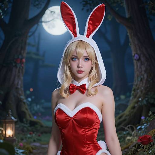 Enchanting Woman in Magical Forest