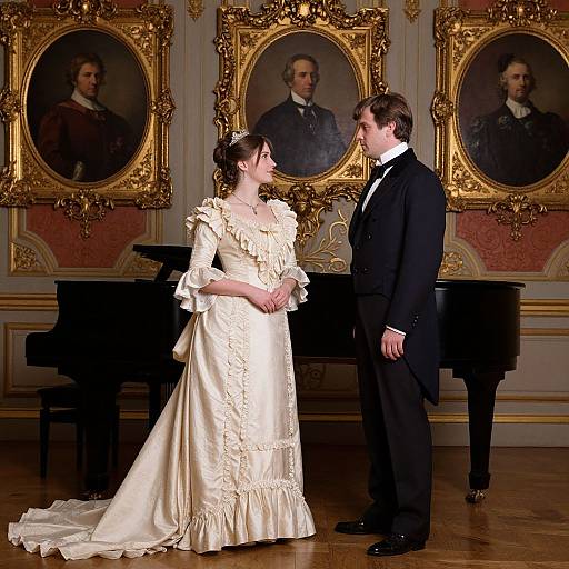 Victorian Elegance by Grand Piano