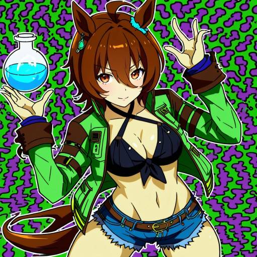 Illustration of Agnes tachyon (lunatic lab) (umamusume), umamusume in the style of Hyurasan