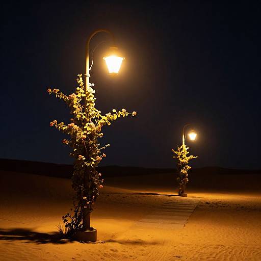 Desert Night Lanterns and Blooming Vines