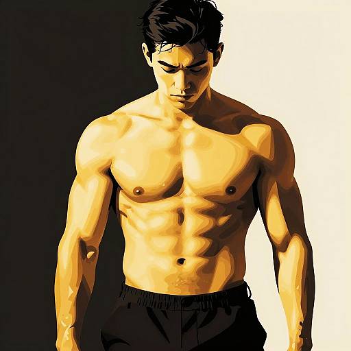 Bold Graphic Muscular Man Illustration