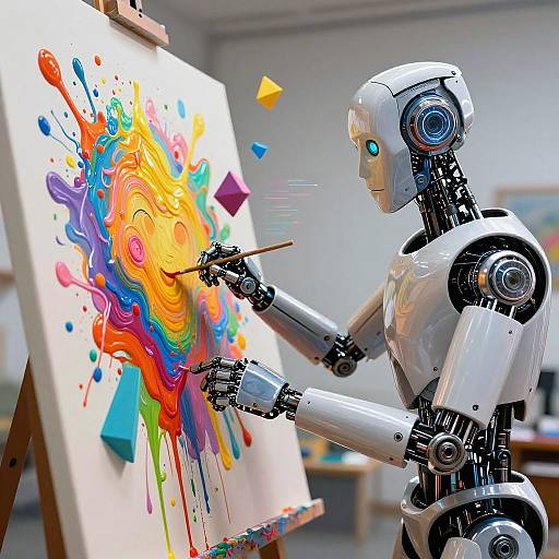Robotic Painter Crafting Vibrant Art