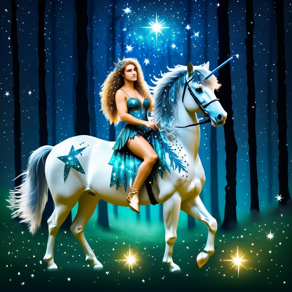 Enchanting Centaur in Starry Forest