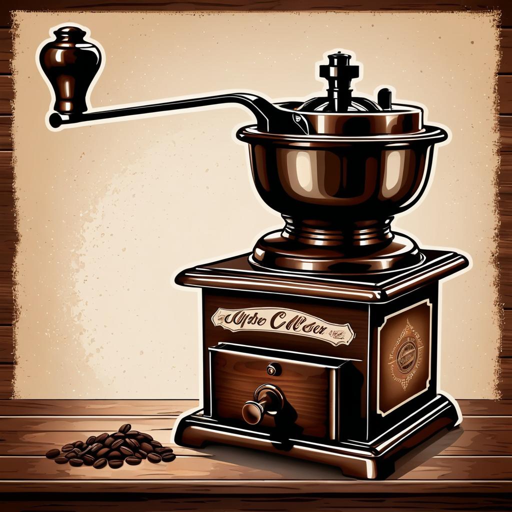 Artisanal Vintage Coffee Grinder Poster