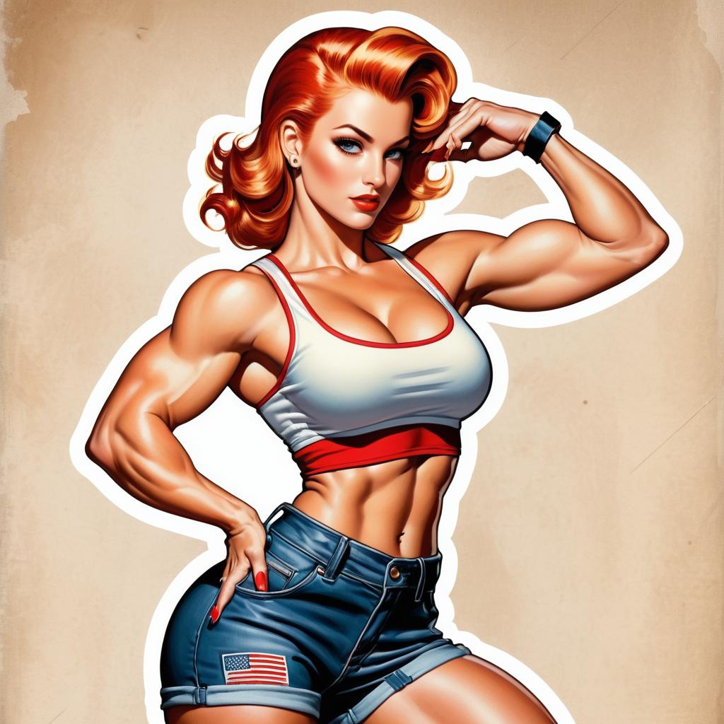 Bold Fitness Pinup Art Poster Design