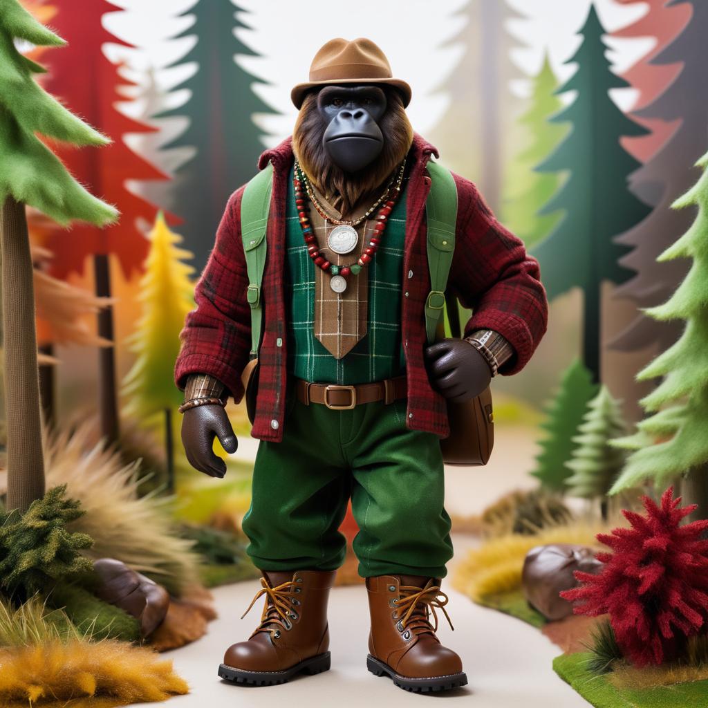 Sophisticated Gorilla in Corduroy Attire