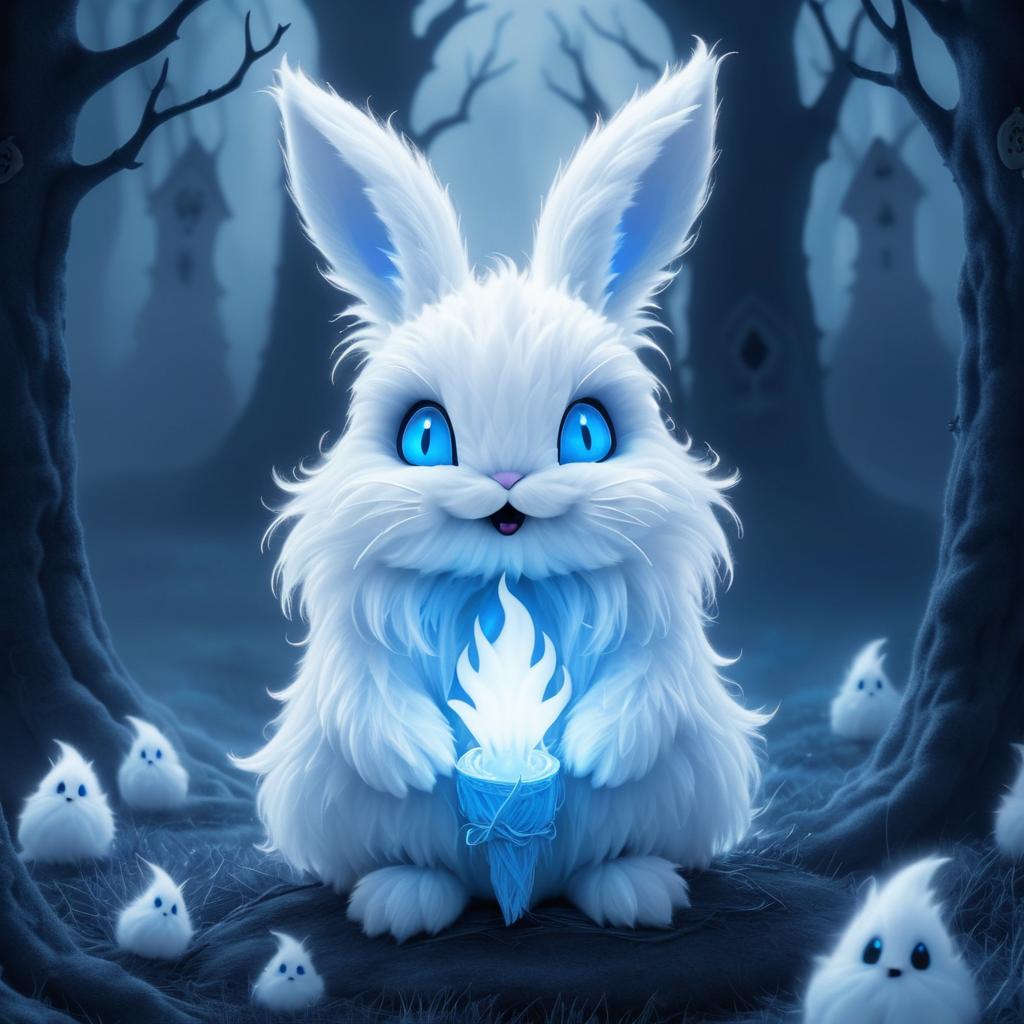 Mischievous Ghost Bunny in Graveyard