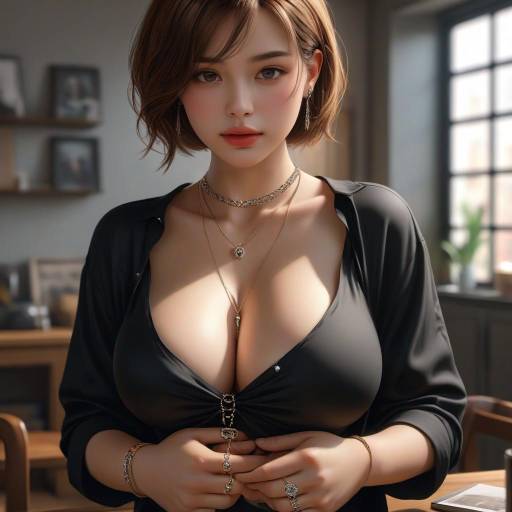 Realistic Portrait of a Girl with Jewelry