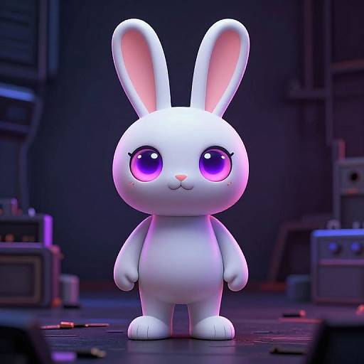 Synthwave Cartoon Pin-Up Bunny