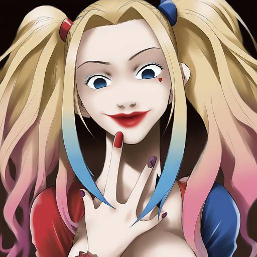 Illustration of Harley quinn, dc comics in the style of Minase (takaoka nanase)