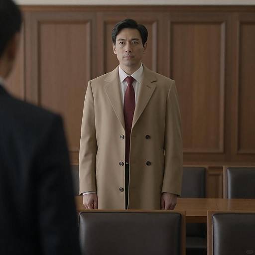 Serious Man in Elegant Wooden Room