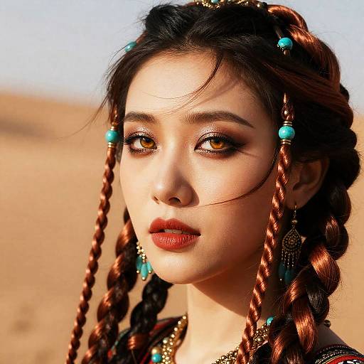 Desert Nomad Queen with Turquoise Braids