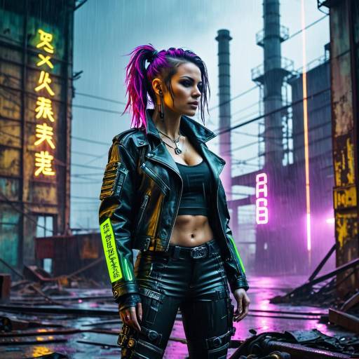 Cyberpunk Femme Fatale in Neon City