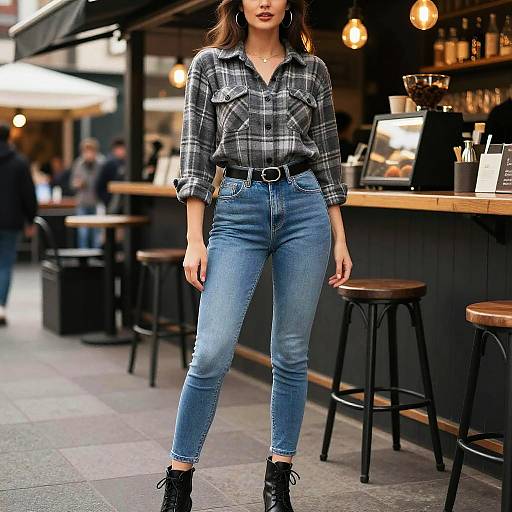 Stylish Woman at Market Coffee Bar