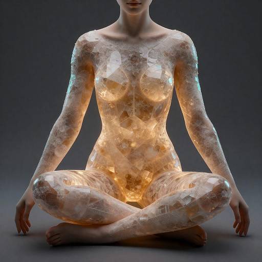 Crystalline Quartz Woman with Amber Core