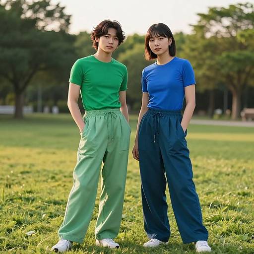 Androgynous Casual Fashion in Park