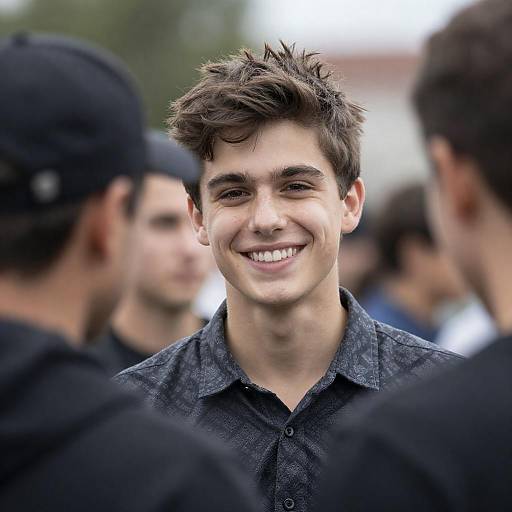 Close-Up of Smiling Young Man Outdoors