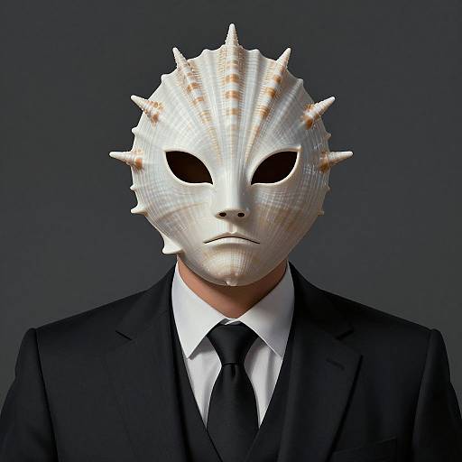 Hyperrealistic Seashell Masked Portrait