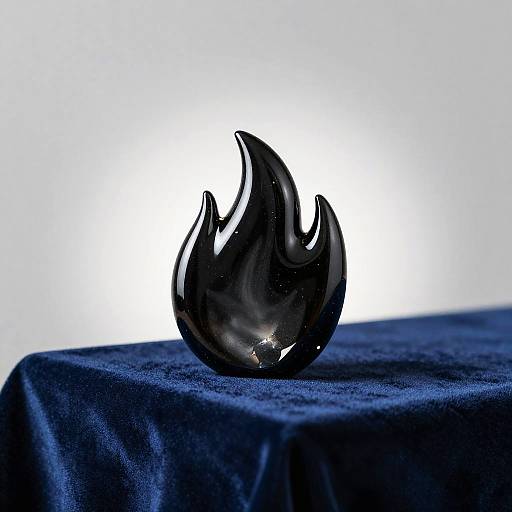Glossy Obsidian Fire Emoji Render