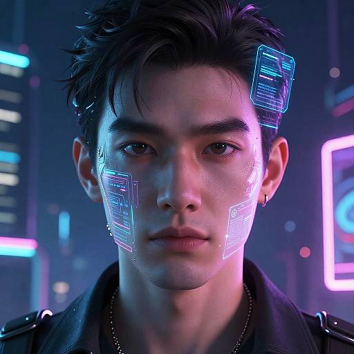Cyberpunk Avatar with Lustful Expression