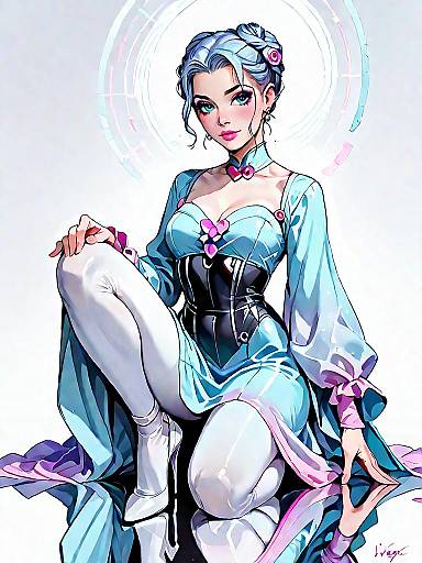 Stylish Woman in Lilac Bodycon Dress